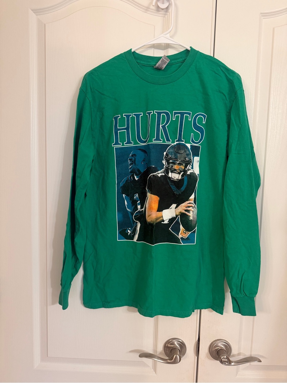 Jalen Hurts #1 (Eagles) Bright Green Crewneck Tee Unisex